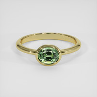 1.49 Ct. Green Sapphire Ring, 18K Yellow Gold 1