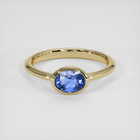 1.08 Ct. Blue Sapphire Ring, 18K Yellow Gold 1