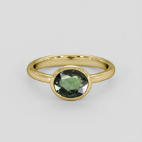 2.01 Ct. Green Sapphire Ring, 18K Yellow Gold 1