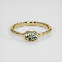 0.49 Ct. Green Sapphire Ring, 18K Yellow Gold 1