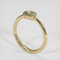 0.49 Ct. Green Sapphire Ring, 18K Yellow Gold 2