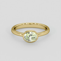 1.13 Ct. Yellowish Green Sapphire Ring, 18K Yellow Gold 1