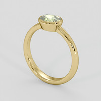 1.13 Ct. Yellowish Green Sapphire Ring, 18K Yellow Gold 2