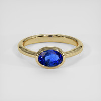 1.14 Ct. Blue Sapphire Ring, 18K Yellow Gold 1