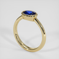 1.14 Ct. Blue Sapphire Ring, 18K Yellow Gold 2