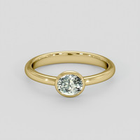 0.66 Ct. Green Sapphire Ring, 18K Yellow Gold 1