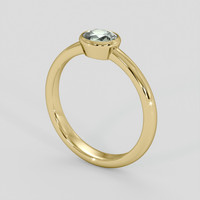 0.66 Ct. Green Sapphire Ring, 18K Yellow Gold 2