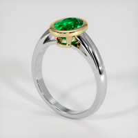 1.16 Ct. Emerald Ring, 18K Yellow & White 2