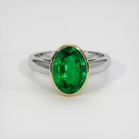 3.22 Ct. Emerald Ring, 18K Yellow & White 1