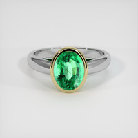 2.01 Ct. Emerald Ring, 18K Yellow & White 1