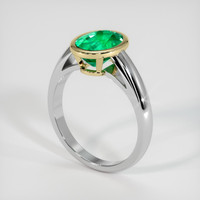 2.01 Ct. Emerald Ring, 18K Yellow & White 2