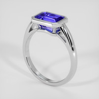 2.75 Ct. Violetish Blue Tanzanite Ring, Platinum 950 2