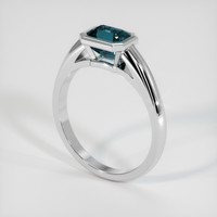 1.51 Ct. Greenish Blue Sapphire Ring, Platinum 950 2