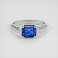 1.51 Ct. Blue Sapphire Ring, Platinum 950 1