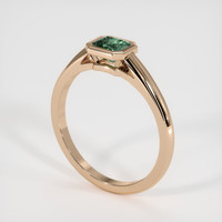 0.78 Ct. Bluish Green Sapphire Ring, 14K Rose Gold 2
