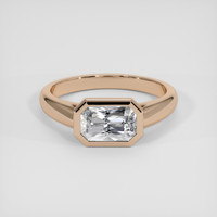1.64 Ct. White Sapphire Ring, 18K Rose Gold 1