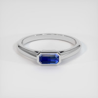 0.92 Ct. Blue Sapphire Ring, 10K White Gold 1