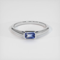 0.68 Ct. Blue Sapphire Ring, 10K White Gold 1