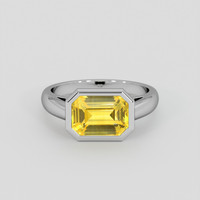 3.54 Ct. Yellow Sapphire Ring, 10K White Gold 1