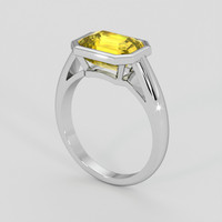 3.54 Ct. Yellow Sapphire Ring, 10K White Gold 2