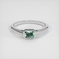 0.78 Ct. Bluish Green Sapphire Ring, 14K White Gold 1