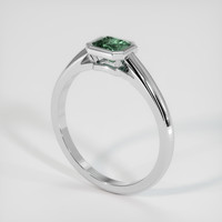 0.78 Ct. Bluish Green Sapphire Ring, 14K White Gold 2
