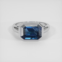 4.27 Ct. Blue Sapphire Ring, 14K White Gold 1