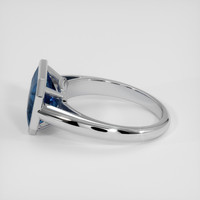 4.27 Ct. Blue Sapphire Ring, 14K White Gold 4