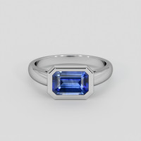 2.06 Ct. Blue Sapphire Ring, 14K White Gold 1