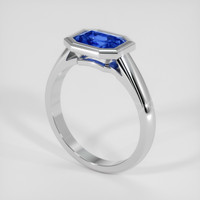 1.51 Ct. Blue Sapphire Ring, 14K White Gold 2