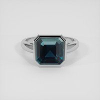 5.21 Ct. Bluish Green Sapphire Ring, 14K White Gold 1