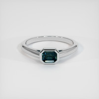 0.76 Ct. Sapphire Ring, 14K White Gold 1