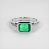 1.38 Ct. Emerald Ring, 18K White Gold 1
