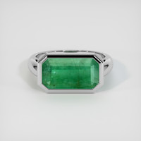 4.00 Ct. Emerald Ring, 18K White Gold 1