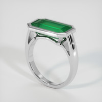 4.00 Ct. Emerald Ring, 18K White Gold 2