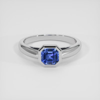 0.92 Ct. Blue Sapphire Ring, 18K White Gold 1