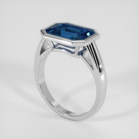 4.27 Ct. Blue Sapphire Ring, 18K White Gold 2