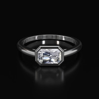 1.64 Ct. Sapphire Ring, 18K White Gold 1