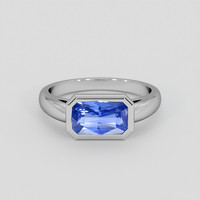 2.07 Ct. Blue Sapphire Ring, 18K White Gold 1