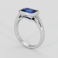 2.06 Ct. Blue Sapphire Ring, 18K White Gold 2