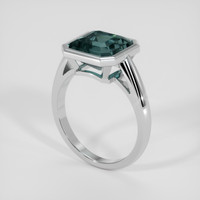 5.21 Ct. Bluish Green Sapphire Ring, 18K White Gold 2