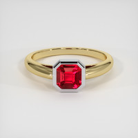 1.03 Ct. Ruby Ring, 14K White & Yellow 1