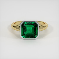 2.68 Ct. Emerald Ring, 18K White & Yellow 1