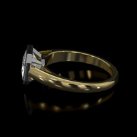 1.20 Ct. Gemstone Ring, 18K White & Yellow 4