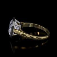 2.92 Ct. Gemstone Ring, 18K White & Yellow 4