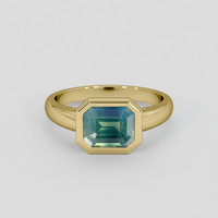 2.00 Ct. Greenish Blue Sapphire Ring, 10K Yellow Gold 1