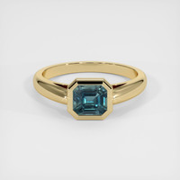 1.37 Ct. Greenish Blue Sapphire Ring, 10K Yellow Gold 1