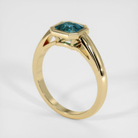 1.37 Ct. Greenish Blue Sapphire Ring, 10K Yellow Gold 2