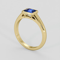 1.14 Ct. Blue Sapphire Ring, 14K Yellow Gold 2