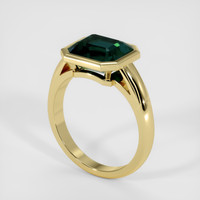 4.46 Ct. Bluish Green Sapphire Ring, 14K Yellow Gold 2